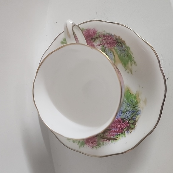 Vtg Royal Patrician Tea Cup & Saucer Blue Flowers Bone China England - Picture 5 of 7